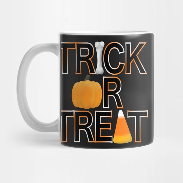 Trick or Treat - Bone, Pumpkin, Candy Corn by JossSperdutoArt